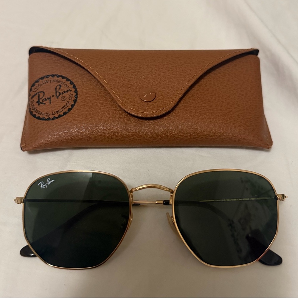 LIKE NEW Ray Ban Hexagonal Sunglasses with Case Unisex